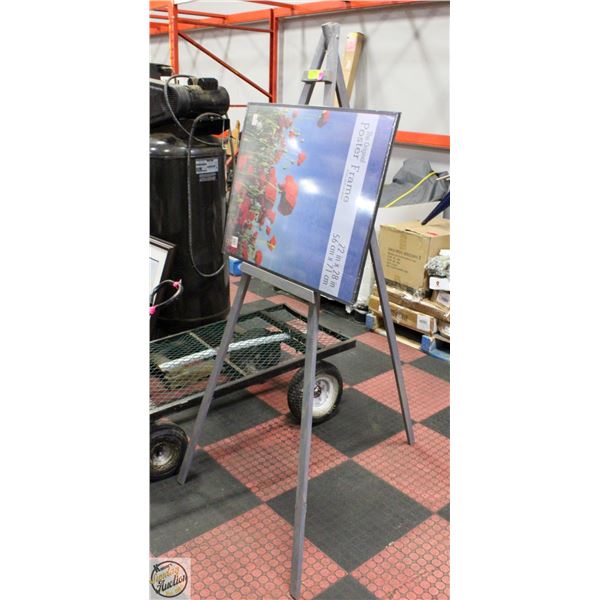 ART EASEL WITH NEW POSTERBOARD FRAME