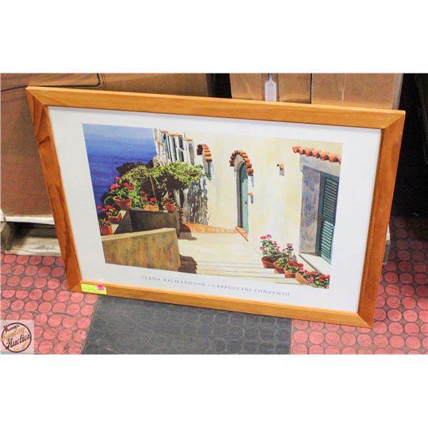 “MEDITERRANEAN STEPS AND OCEAN” COLOURED PRINT