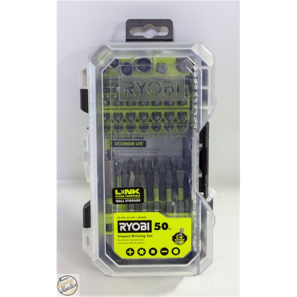 NEW RYOBI 50PC IMPACT DRIVER SET IN CASE