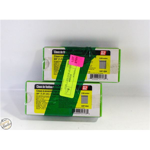 2 PACKS OF 18 GUAGE ¾” BRAD NAILS
