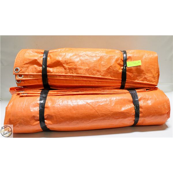 THREE 16 FT X 20 FT TARPS