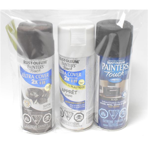 3PK RUSTOLEUM BR/BLK/WH
