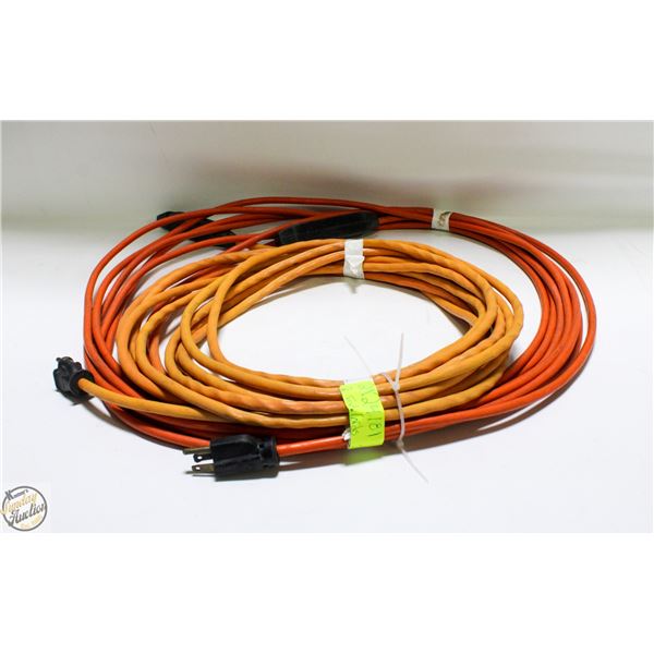 2 EXTENSION CORDS LIGHT + DARK ORANGE COLOUR