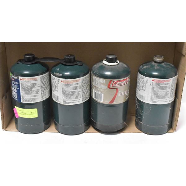 LOT OF 4 MINI GREEN PROPANE TANKS