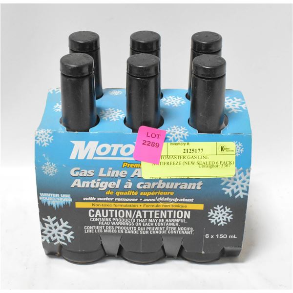 MOTOMASTER GAS LINE ANTIFREEZE (NEW SEALED 6 PACK)