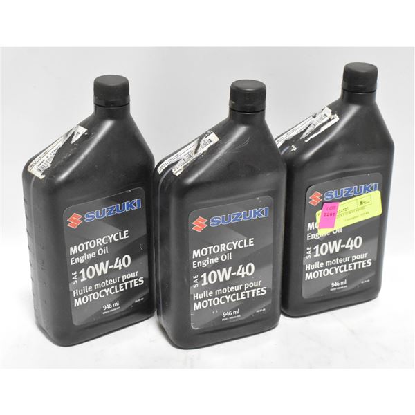 3 BOTTLES SUZUKI 10W40 946ML EACH
