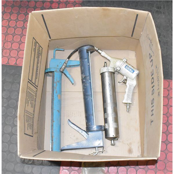 2 LARGE CAULKING GUNS + AIR POWERED GREASE GUN