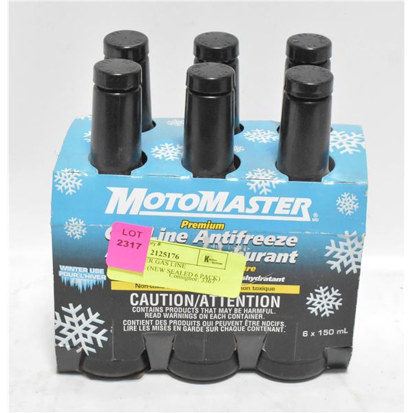 MOTOMASTER GAS LINE ANTIFREEZE (NEW SEALED 6 PACK)