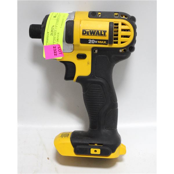 DEWALT 20V MAX 1/4" CORDLESS IMPACT DRIVER