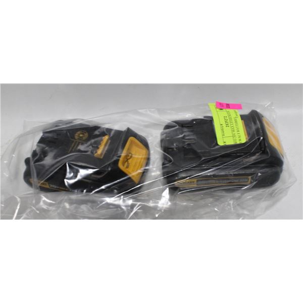 TWO 20V MAX LITHIUM ION DEWALT BATTERIES