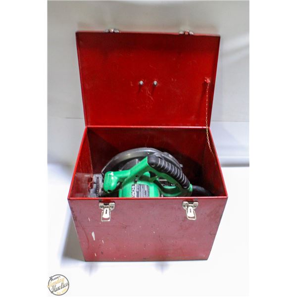 RED STEEL DUAL CLAMP "SAW BOX" WITH HANDLE -