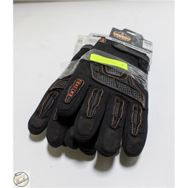 2 PAIRS EGODYNE IMPACT GLOVES. 2XL