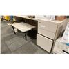 Image 3 : BEIGE 3 DRAWER OFFICE DESK & CORNER TABLE
