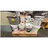 Image 4 : PALLET OF ASSORTED PAINTS, CHEMICALS, DYES, PAINTING ACCESSORIES & ASSORTED PRINT SHOP ITEMS