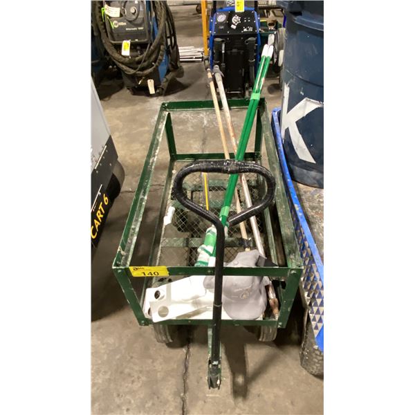 HEAVY DUTY METAL GARDEN WAGON WITH CONTENTS