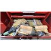 Image 11 : RED MOBILE TOOL STORAGE CHEST WITH ASSORTED ART SUPPLIES INCLUDING CHALK PENS, PAINT BRUSHES,