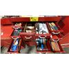 Image 3 : RED MOBILE TOOL STORAGE CHEST WITH ASSORTED ART SUPPLIES INCLUDING CHALK PENS, PAINT BRUSHES,