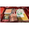 Image 4 : RED MOBILE TOOL STORAGE CHEST WITH ASSORTED ART SUPPLIES INCLUDING CHALK PENS, PAINT BRUSHES,