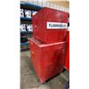 Image 2 : RED METAL MOBILE FLAMMABLE CABINET WITH ASSORTED CHEMICALS & PAINTS