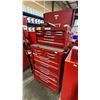 Image 2 : RED TOP CABINET 9 DRAWER, BOTTOM CABINET 10 DRAWER MOBILE TOOL STORAGE CHEST WITH ASSORTED TOOL