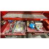 Image 6 : RED TOP CABINET 9 DRAWER, BOTTOM CABINET 10 DRAWER MOBILE TOOL STORAGE CHEST WITH ASSORTED TOOL