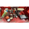 Image 9 : RED TOP CABINET 9 DRAWER, BOTTOM CABINET 10 DRAWER MOBILE TOOL STORAGE CHEST WITH ASSORTED TOOL