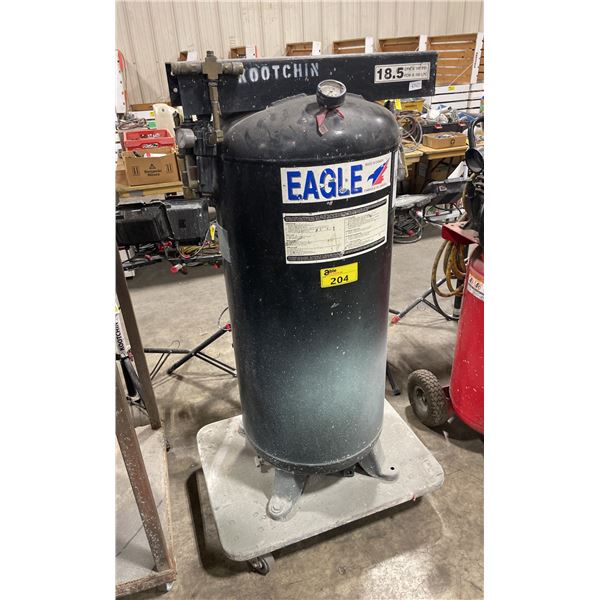 EAGLE BLACK LARGE INDUSTRIAL VERTICAL AIR COMPRESSOR TANK *EXPANSION TANK, NO COMPRESSOR MOTOR*