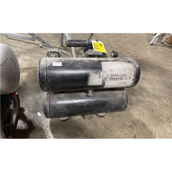BLACK ELECTRIC PORTABLE DUAL TANK INDUSTRIAL AIR COMPRESSOR