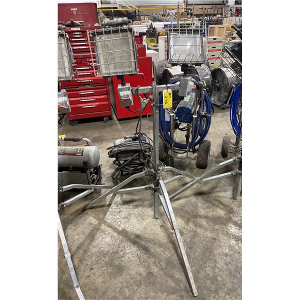 DUAL HEAD HALOGEN PORTABLE ELECTRIC INDUSTRIAL JOB SITE TRIPOD WORK LIGHT