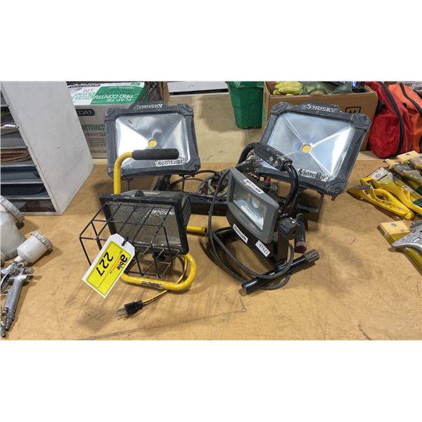 3 ASSORTED ELECTRIC INDUSTRIAL WORK LIGHTS