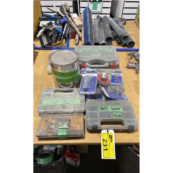 ASSORTED HARD TRANSPORT CASES OF PAINT SPRAYER PARTS & TIPS