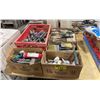 Image 1 : 5 BOXES OF ASSORTED COMMERCIAL PAINT BRUSHES & PLASTIC CRATE OF PAINT ROLLERS *PLASTIC BIN INCLUDED*