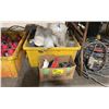 Image 1 : YELLOW PLASTIC BIN OF ASSORTED INDUSTRIAL PAINT PRODUCTS *BIN INCLUDED*