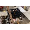 Image 3 : FISHING TACKLE BOX WITH CONTENTS, HARDWARE STORAGE BOX WITH CONTENTS, BOX OF ELECTRIC GLUE GUNS, &