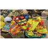 Image 2 : VARIOUS HARD HATS, SAFETY VESTS, GOGGLES, GLOVES, & RESPIRATOR FILTERS *GREEN BIN INCLUDED*