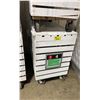 Image 1 : WHITE WOODEN MOBILE 47"W X 26"W X 45"H INDUSTRIAL STORAGE CRATE *EMPTY*
