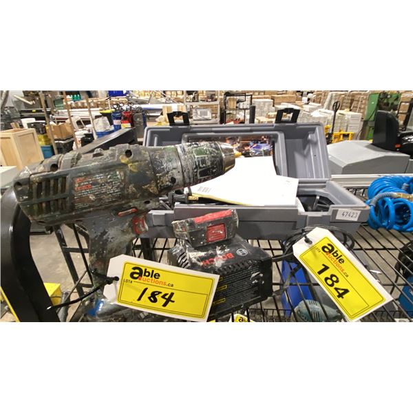 2 DEMELS IN HARD TRANSPORT CASE, BOSCH CORDLESS DRILL WITH CHARGER AND BATTERY