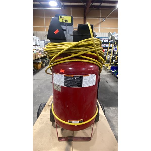 COLEMAN POWERMATE CL0502710, 27 GALLON, 5HP VERTICAL MOBILE ELECTRIC AIR COMPRESSOR WITH AIR HOSE