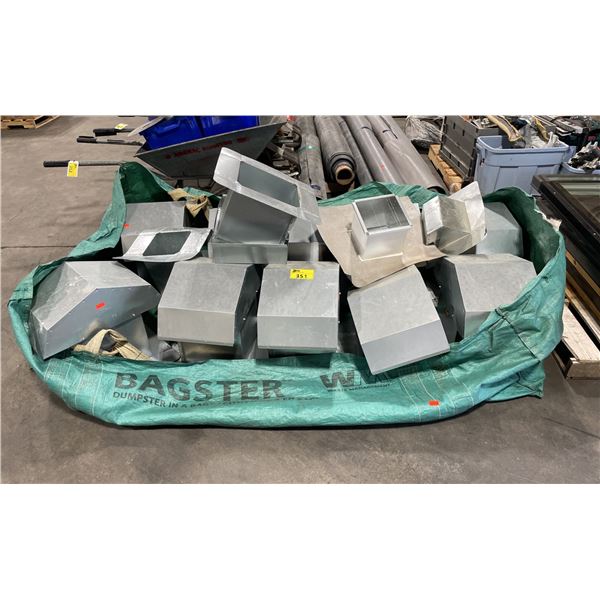 ASSORTED TIN INDUSTRIAL ROOF VENTS IN LARGE CONTRACTOR BAG