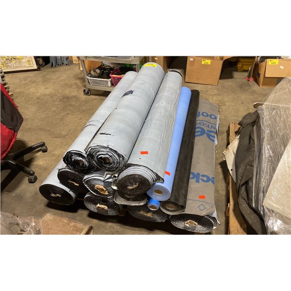PALLET OF ASSORTED ROLLS OF ROOFING MATERIAL