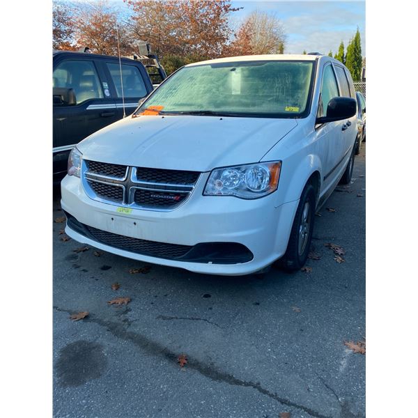 2012 DODGE GRAND CARAVAN, 4DRSW, WHITE, VIN 2C4RDGBG8CR307036,
