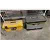 Image 1 : STANLEY INDUSTRIAL MOBILE TOOL BOX WITH CONTENTS & MASTERCRAFT YELLOW PORTABLE TOOL BOX WITH
