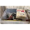 Image 3 : 2 PLASTIC FOLD TOP BINS OF ASSORTED HAND TOOLS, POWER TOOLS & ASSORTED SHOP CONTENTS *PLASTIC BINS