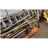 Image 2 : LARGE LOT OF ASSORTED YARD TOOLS, SHOVELS, PICK AXES, & CEMENT LAYING TOOLS