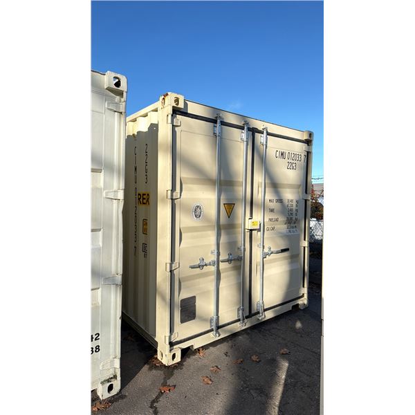 BEIGE 20' 67,200 MAX CAPACITY INDUSTRIAL TRANSPORT CONTAINER WITH DUAL SWING SIDE DOORS,