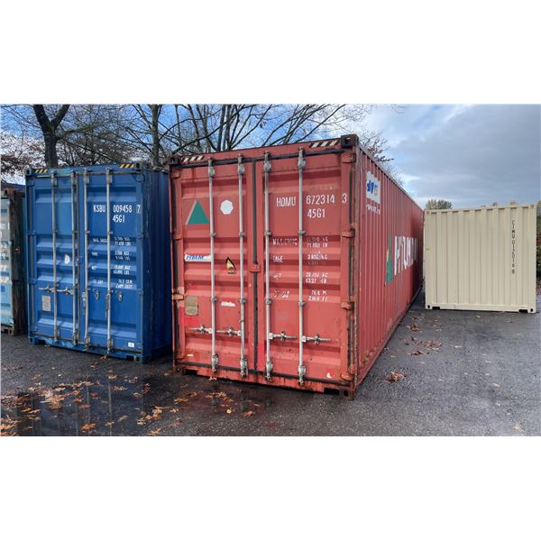 RED 40' H/C 71,650 MAX CAPACITY INDUSTRIAL TRANSPORT CONTAINER WITH DUAL SWING REAR DOORS