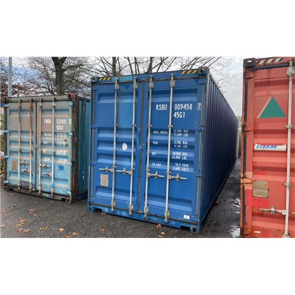 BLUE 40' H/C 71,650 MAX CAPACITY INDUSTRIAL TRANSPORT CONTAINER WITH DUAL SWING REAR DOORS