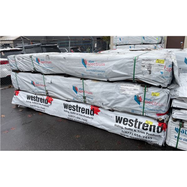 1 PALLET OF 4X3 ALLURA TRIM SMOOTH SPECTRUM SNOW RESIDENTIAL HOUSE SIDING TRIM