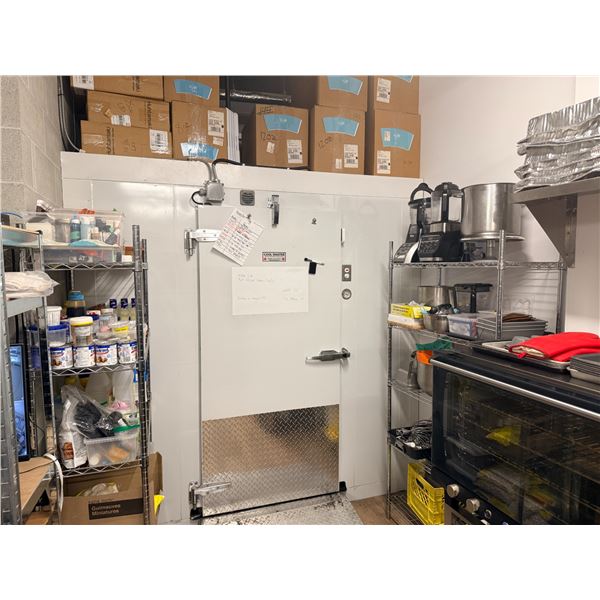 COLDMATIC COOL MASTER APPROX 7 1/2" X 8' X 7' 6"H WHITE COMMERCIAL WALKIN FREEZER WITH RDI TOP DROP