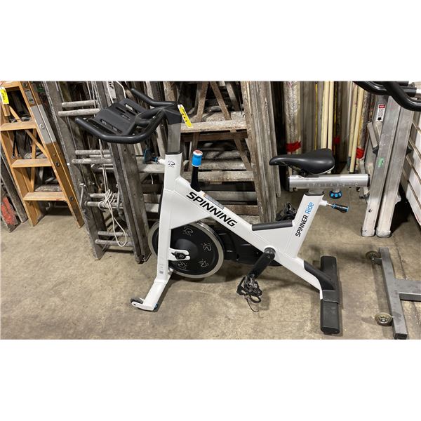 SPINNING SPINNER RIDE WHITE COMMERCIAL UPRIGHT SPINNING EXERCISE BIKE